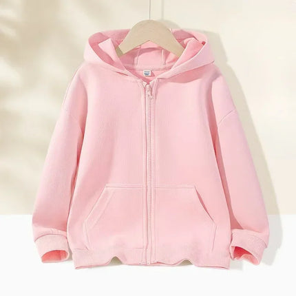 Casual Hoodie for Boys And Girls Zipper Long Sleeve Teen Hooded Sweatshirt Spring Autumn School Kids Sportswear Top