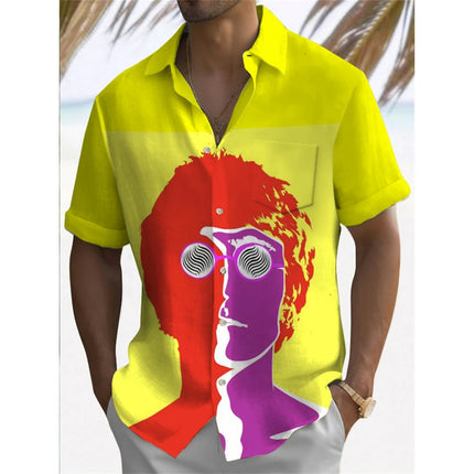 2024 Loose Breathable Hawaiian Shirt Men Clothing Top Character Men's Shirt Summer Casual Fashion Short Sleeved Shirt For Men
