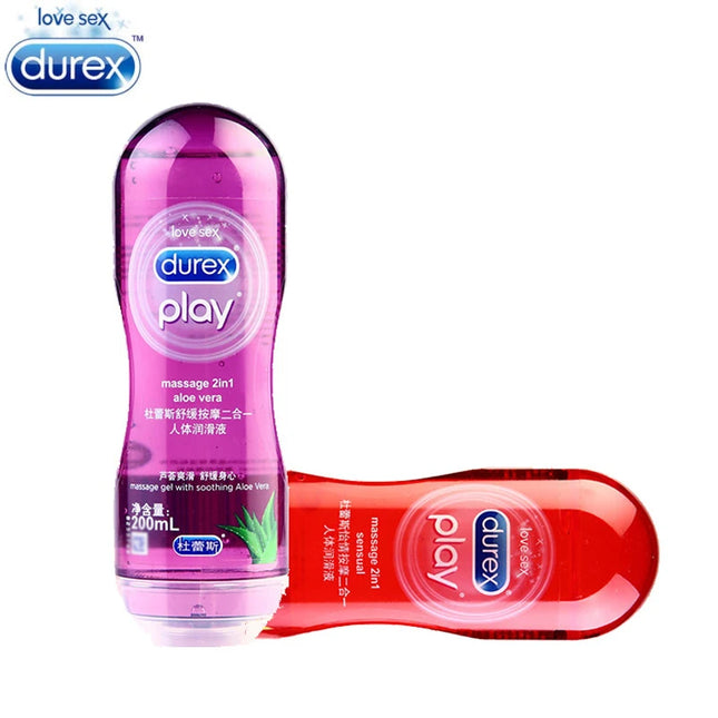 Durex 2in1 Sex Massage Aloe Vera Orgasm Lubricant Smooth Lube Water Based Oil Massage Gel 200ml Anal Intimate Good for Adult