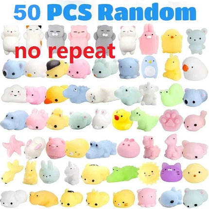 50-5PCS Kawaii Squishies Mochi Anima Squishy Toys For  Antistress Ball Squeeze Party Favors Stress Relief Toys For Birthday
