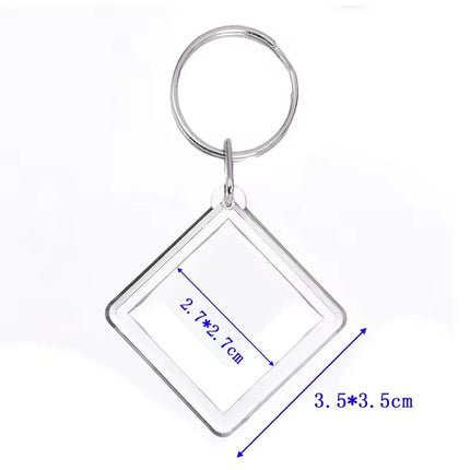 5/20pcs Transparent Photo Frame Keychain Tassels Snap-In Custom Insert Photo Acrylic Blank Keyring Clear Blank Picture Pendant