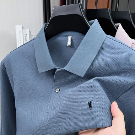 2025 New 100% Cotton High-end Brand Men's Long-sleeved Polo Shirt Autumn Fashion New Luxury Original Embroidery Top Golf T-shirt