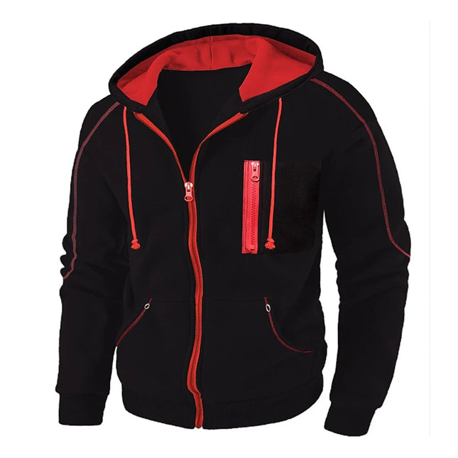 Men's Full Zip Hoodie Jacket Hooded Plain Pocket Sports Outdoor Daily Sports Hot Stamping Designer Basic Casual Sweatshirts