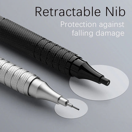 0.3/0.5/0.7/2.0mm Mechanical Pencil Low Center of Gravity Metal Drawing Special Pencil Office School Writing Art Supplies