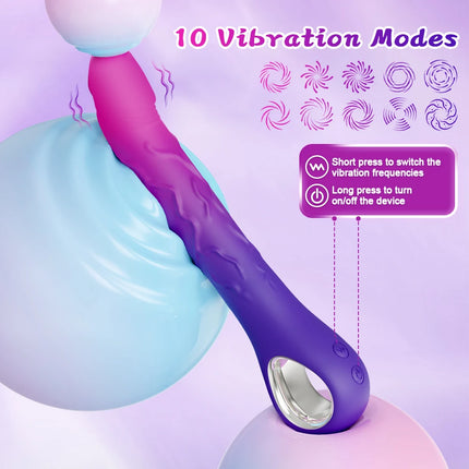 10 Vibrations Realistic Vibrator for Women Female G Spot Dildo Sex Toys Silicone Dildos Finger Vibrators Adult Products 18+