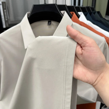 Luxury Man Short-Sleeved Polo Shirt Lapel Button Letter Embroidery Spring Casual Elegance T-Shirt Simple Business Men's Clothing