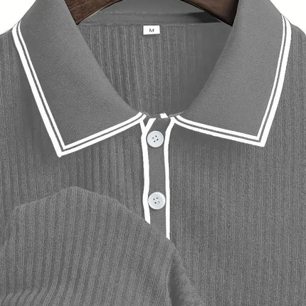 New Men's Polo Short-sleeved Shirt Solid Color For Men Business Casual And Trendy Summer New Men's Short-sleeved Polo Shirt