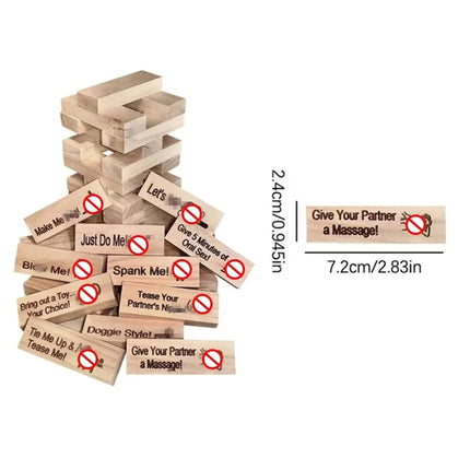 48 PCS Block Tower Game Couple Activities Date Night Ideas Valentine Tumbling Tower Stacking Blocks Game For Couples Night Party
