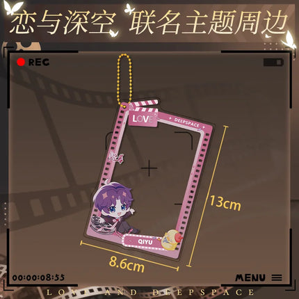 Anime Love and Deepspace Sylus Caleb Rafayel Zayne Xavier Transparent Keychain Cosplay Cartoon Laser Ticket Pendant Badge Hang