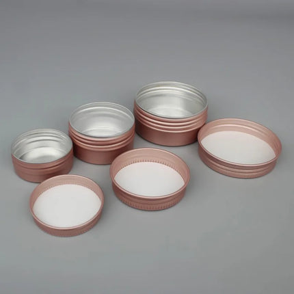 10 50 100pcs/lot Cosmetic Cream Jar Rose gold Aluminum box Candle Lipbalm Makeup Container Empty Aluminum Tin with Lid