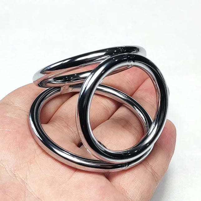 Cock Ring Metal Penis Rings Cage Male Chastity Device Locks Sex Toys For Men Ball Stretcher Delay Ejaculation Cockring Shop