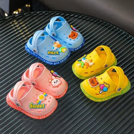 Summer Children Garden Clogs Shoes Boys&Girls Beach Sandal Kids Lightweight Breathable Cute Cartoon Slip Baby Slippers