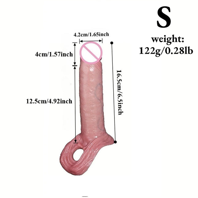 Penis Sleeve Food Grade Silicone Penis Extender Delay Ejaculation Adult Sex Toy Couples Pleasure Reusable Condom Cock Dick Ring