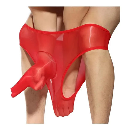 Hot Selling Glossy Sheer Men's Panties Underwear See Through Penis Cover Men Shiny Silky Briefs Panties Lingerie Sexy Male Man