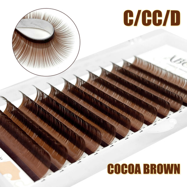 Abonnie 0.03mm CC Brown Eyelash Extensions Cashmere Soft Classic Dark Brown Lashes Extensions Natural Individual Eyelashes