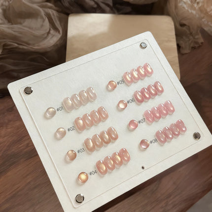 MIANEL 10ML 1PCS Lover's Cat Eye Gel Polish 2026 Sparkling Nude Pink Nail Art with Glass Bead And Golden Glow New Release