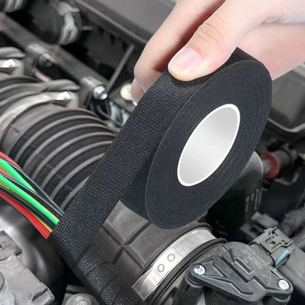 15 Meter Heat-resistant Flame Retardant Tape Adhesive Cloth Tape For Car Cable Harness Wiring Loom Protection Width 9/19/25MM