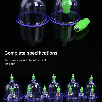 12/6Pcs Vacuum Cupping Set Suction Cups Back Massage Body Cup Detox Massage Body Cups Vacuum Cupping Anti Cellulite Massage Jars