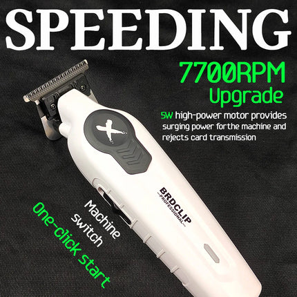 BRDCLIP X Series White FA1T 7700RPM Professional Electric Hair Trimmer Hair Clipper For Man Carving DLC Blade Barber Shop Tool