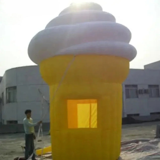 Outdoor Inflatable Ice Cream Concession Stand Booth Ice Cream Tent Portable Food Kiosk Treat Shop for Kids Events Advertising