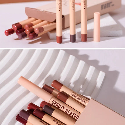 12pcs Lip Liner Pencil Set Matte Nude Sharping Lipliner Pencil Lipstick Waterproof Long Lasting Lipstick Pen Lip Tint Cosmetics