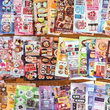 Kawaii Japanese ancient Showa style die-cutting sticker book background decoration material DIY scrapbook student birthday gift