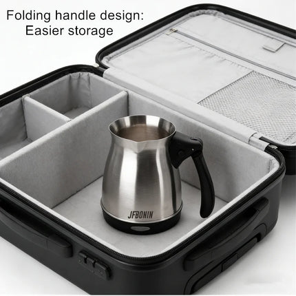 JFBONIN 0.35L Turkish stainless steel electric coffee pot split design suitable for brew coffee, yellow rice wine and hot milk