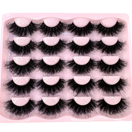 New 10 Pairs 3D Faux Mink Lashes Wispy Fluffy 25MM False Eyelashes Thick Volume Dramatic Cat Eye Lashes Long Strip Wispy Makeup