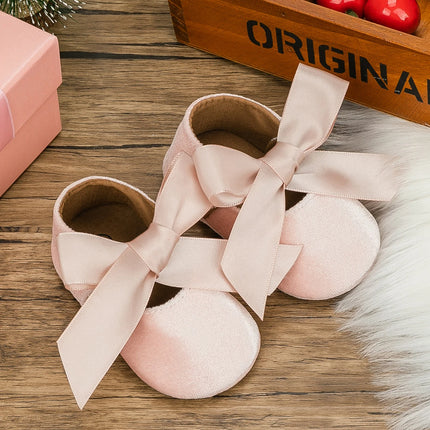 Infant Girl Princess Cute Bow Fringe Shoes Toddler Soft Rubber Sole Anti-Slip Footwear Crib First Walk Shoes 0-18 Months