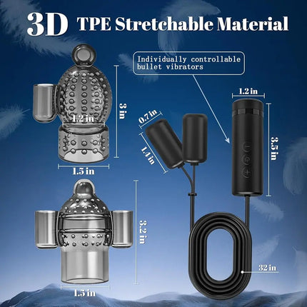 Electric Shock Glans Vibrators Ring For Male Masturbator Penis Delay Lasting Trainer Massager With 5 Caps Adult Sex Toy For Men