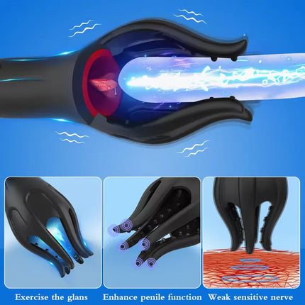 Penis Trainer Vibrator Male Portable Glans Oral Stimulator Tongue Licking Massager Delay Ejaculation Masturbator Sex Toy for Men