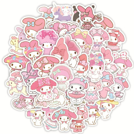 40PCS Sanrio My Melody Stickers Cartoon Melody Rabbit Stickers for Notebook Laptop Suitcase Waterproof Decal Toy Sticker