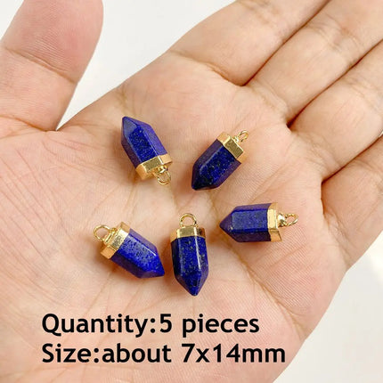 Blue Lapis Lazuli Pendant Gems Cross Hand Oval Shape Natural Stone Lapis Lazuli Charms for Jewelry Making Necklace DIY Bracelet