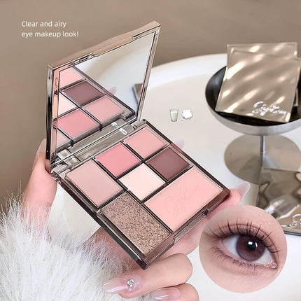 Gege bear Spring And Summer New Eyeshadow Palette Rosy Auto Focus Low Saturation Smoke Powder Rose Plate gifts