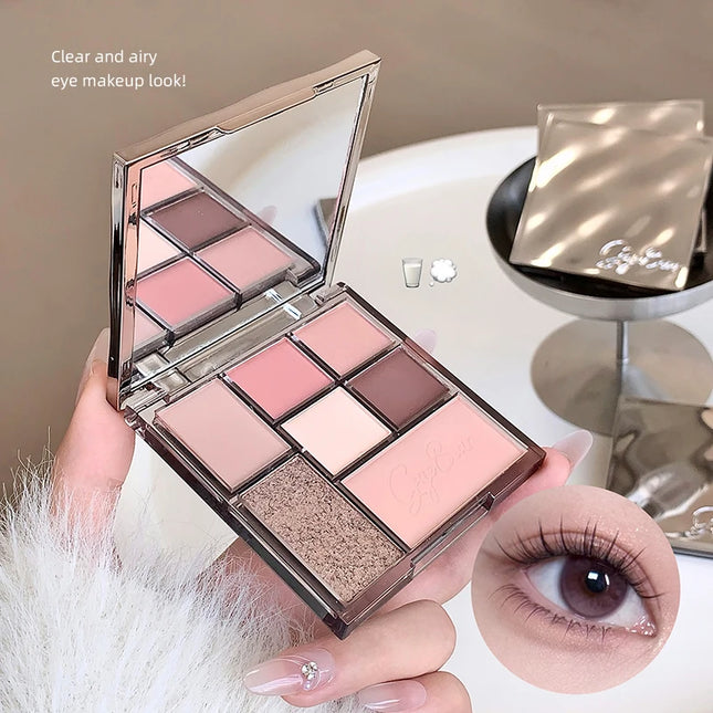 Gege bear Spring And Summer New Eyeshadow Palette Rosy Auto Focus Low Saturation Smoke Powder Rose Plate gifts