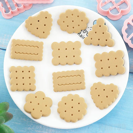 8pcs Cookie Molds Set Cookies Cutters Classic Retro Biscuit Mold Confectionery Biscuit Stamp Baking Party Pastry Baking Tools