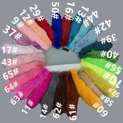 natural fox fur tail keychain furry 2024 chic y2k  beautiful accessory length 40 cm Car Keychains For Women