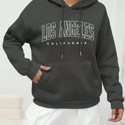 Los Angeles Art Letter Design Women Hoodies American Style Casual Hoody Autumn Hip Hop Female Hoodie Casual Fleece Clothing