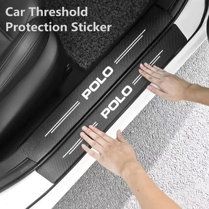 Carbon Fiber Car Stickers Door Sill Protector Bumper Protection Tape For Volkswagen VW Polo 6R 6N 6N2 6C 9N 9N3 Rline R Line