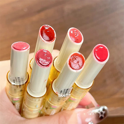 Spring Blossom Mirror Solid Lip Gloss Hydrating Mirror Water Gloss Lipstick Long-Lasting Moisturizing Non-Stick Cup Lip Cosmetic