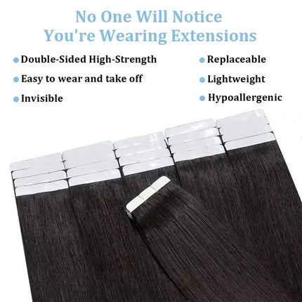 Tape In Human Hair Extensions Natural Straight Hair Extensions 1B Black Brown Blonde 100% Remy Skin Weft Adhesive Glue On