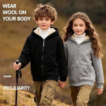 Unisex Winter Fleece Hoodies for Boys Sweatshirt Casual Thicken Warm Kids Zipper Coat Tops 8 9 10 12 Years Girls Clothes Cotumes