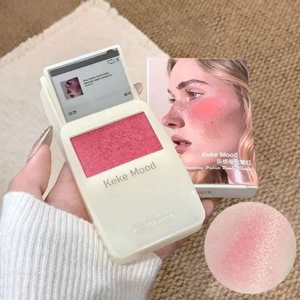 MP3 Slide Up Dough Cheek Texture Satin Powder Blusher Nude Makeup tender Naturally Rouge Powder Powder Blush Entropy Cream