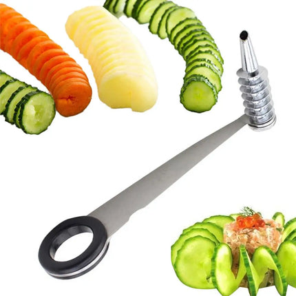 Spiral Slicer Blade Cucumber Carrot Potato Vegetable Spiral Knife Kitchen Tool stainless steel curler Handheld kitchen accessory