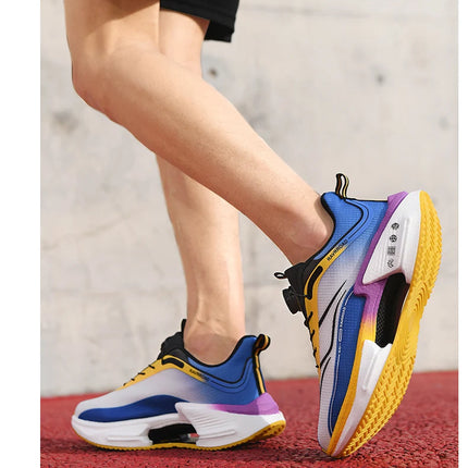 Family carbon plate running shoes for Boys Big Boys Student rotating button Technology TPU+ Popcorn high pop sneakers for girls