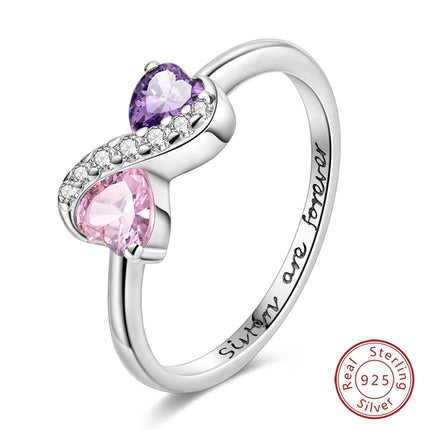 Rings For Women 100% 925 Sterling Silver Pink Heart Crown Star Moon Snowflake Zircon Rings Fashion Engagement Wedding Jewelry