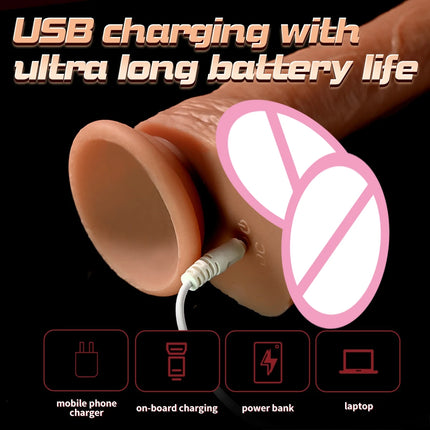 Female Realistic Dildo Soft Silicone Heating Masturbation Vibrator G-spot Vagina Anal Massager Big Dick Sex Toys For Women 18+