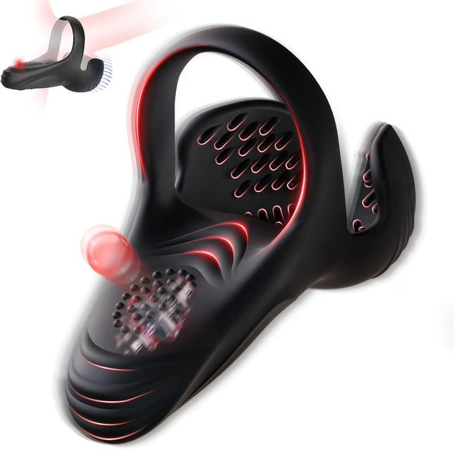 Penis Cock Ring Vibrator Sex Toys for Men Testicle Stimulator with 10 Vibrations Male Adult Supplies Sexy Toy for Couples