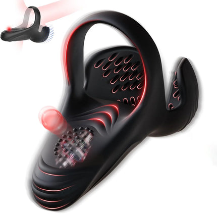 Penis Cock Ring Vibrator Sex Toys for Men Testicle Stimulator with 10 Vibrations Male Adult Supplies Sexy Toy for Couples