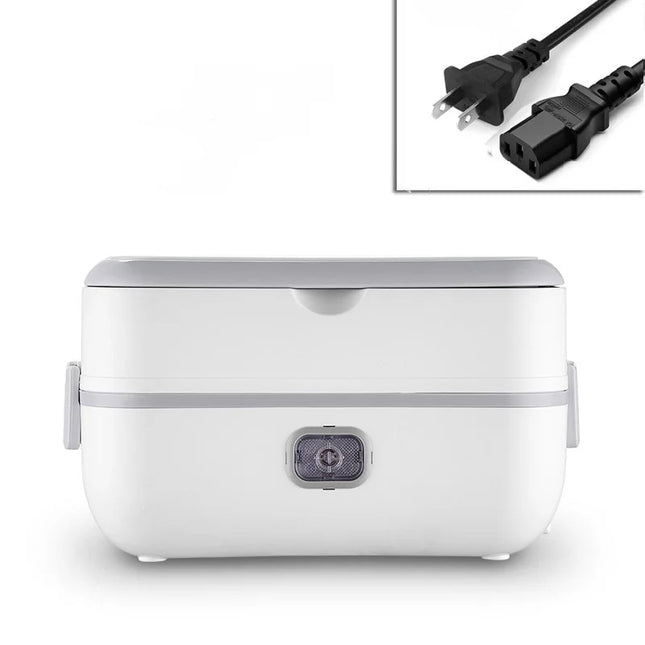 Portable Electric Lunch Box with PC Bottle, Car & Home 2-in-1 Stainless Steel Plastic Insulated Heating Lunch Box, Plug-in